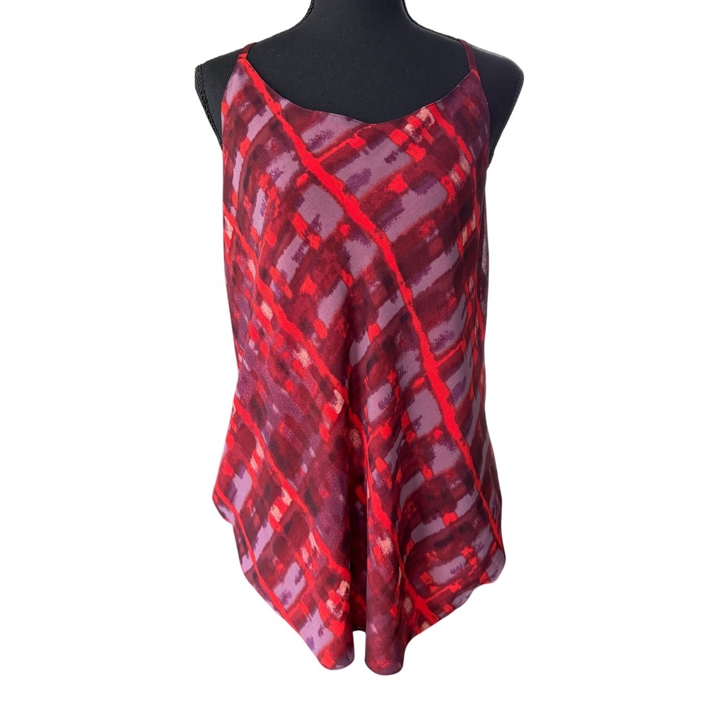 CAbi Red & Purple Printed Spaghetti Strap Women’s Tank Top